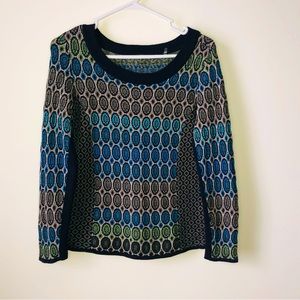 Nic & Zoe Sweater - Size PS  - olive, black, turqoise